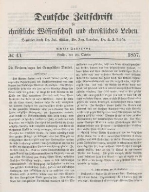 339-346 Die Versammlungen des Evangelischen Bundes : Fortsetzung