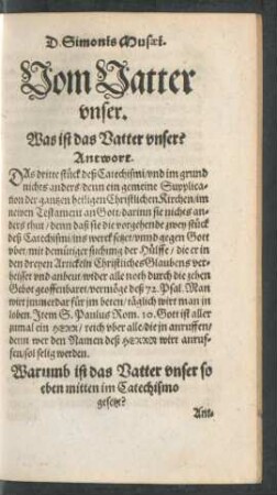 Vom Vatter unser.