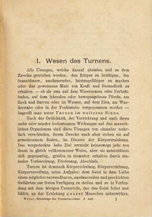 Grundzüge des Turnunterrichts für Knaben und Mädchen in Volks- und Mittelschulen : ein Hilfs- und Handbuch für Schulbehörden, Lehrer und Turnlehrer, 1. Methodik des Turnunterrichts für Knaben und Mädchen in Volks- und Mittelschulen