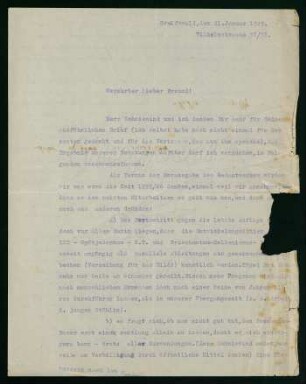 Korrespondenz mit Prof. Otto Bauernfeind, Greifswald (1929)