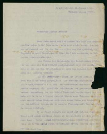 Korrespondenz mit Prof. Otto Bauernfeind, Greifswald (1929)