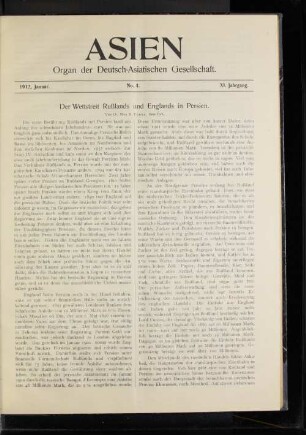 Der Wettstreit Rußlands und Englands in Persien.