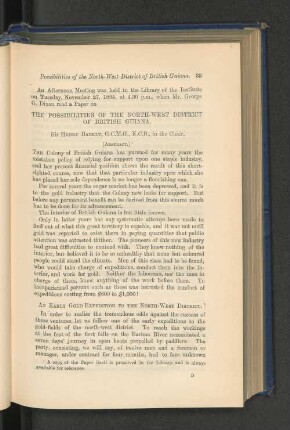 The Possibilities of the North-West District of British Guiana. George G. Dixon.