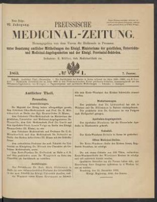 No 1. (7. Januar 1863) - No. 4 (28. Januar 1863)