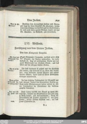 LVI. Abschnitt. Fortsetzung von dem Untern Italien. Von dem Königreich Neapolis.