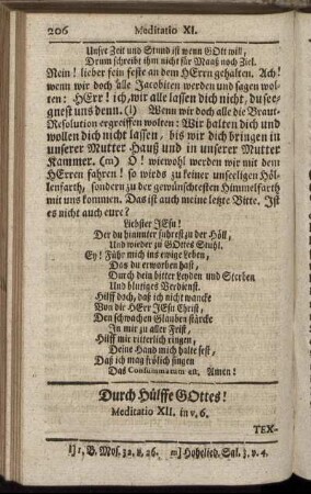 Durch Hülffe Gottes! Meditatio XII.