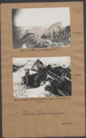 Tiroler Landsturm-Beobachtungsposten auf einem Schneegipfel in den Hochalpen