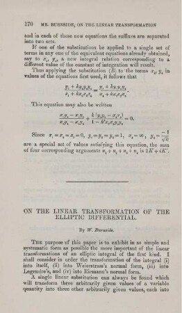 On the linear transformation of the elliptic differential.