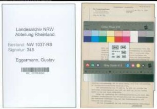 Entnazifizierung Gustav Eggermann , geb. 10.10.1908 (Lehrer)