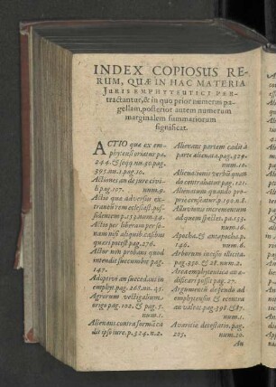 Index Copiosus Rerum ...
