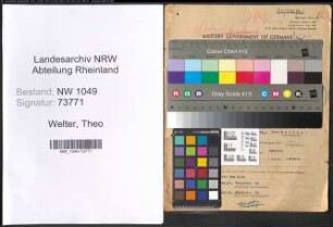 Entnazifizierung Theo Welter , geb. 10.09.1905 (Amtssekretaer)