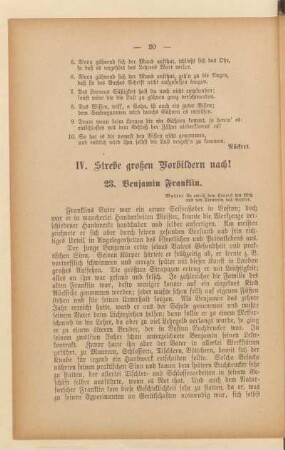 IV. Strebe großen Vorbildern nach!