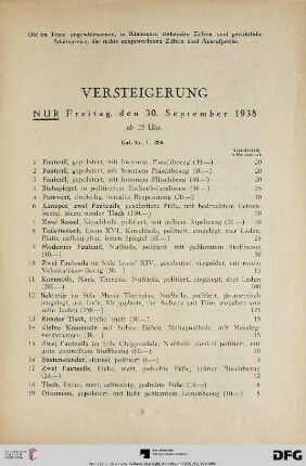 Freitag, den 30. September 1938, ab 15 Uhr (Nr. 1-299)