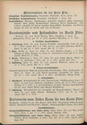 Kreisverein vm Roten Kreuz für den Kreis Plön.