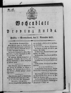 Nr. 46, Ausgabe vom 17. November 1827