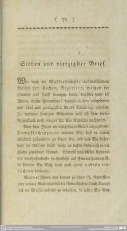 Sieben und vierzigster Brief