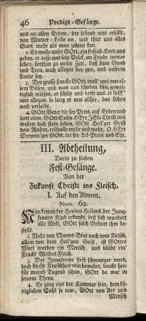III. Abtheilung, Darin zu finden Fest-Gesänge.