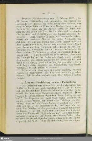 4. Äussere Einrichtung unserer Fachschule