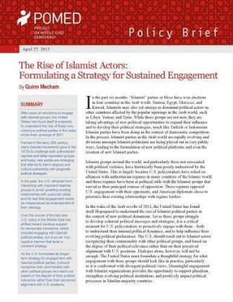 The rise of Islamist actors : formulating a strategy for sustained engagement