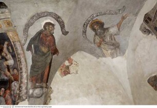 Passion Christi, Propheten mit Büchern und Spruchbändern
