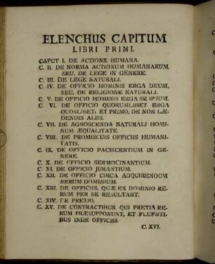 Elenchus Capitum.
