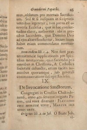 IX. De Invocatione Sanctorum.