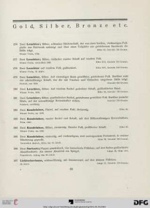 Gold, Silber, Bronze etc. (Nr. 276-317)
