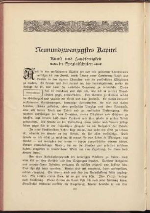 Neunundzwanzigstes Kapitel - Kunst und Handfertigkeit in Spezialschulen