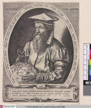 [Porträt des Geographen Gerhard Mercator; Gerardus Mercator; Portret van Gerhard Mercator]