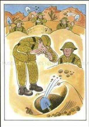 Humoristische Postkartenserie mit NVA-Motiven, Pioniere