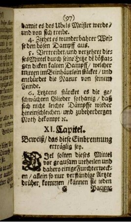 XI. [i.e. IX.] Capitel. Beweiß/ das diese Einbrennung erträglig sey