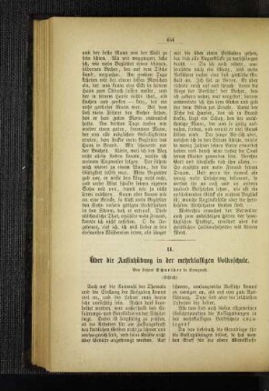 Über die Aufsatzübung in der mehrklassigen Volksschule : (Schluß)