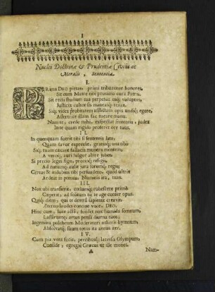Nuclei Doctrinae & Prudentiae Civilis ac Moralis, Sententia.