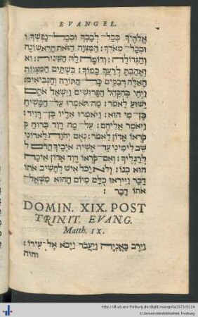 Domin. XIX. Post Trinit. Evang. Matth. IX.