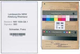 Entnazifizierung Franz Schneider , geb. 28.08.1889 (Blasemeister)