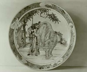 Schale mit Elefant und Wärter, 1700. Privatsammlung Dr. Hesse, Dresden