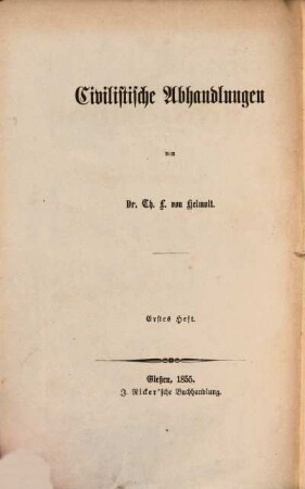 Civilistische Abhandlungen, 1