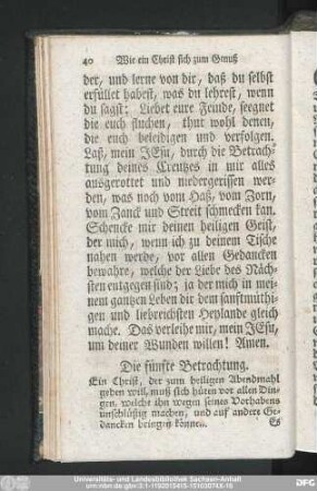 Die fünfte Betrachtung.