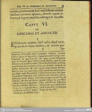 Caput VI. De Effectibus Ed Adiunctis