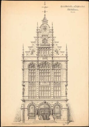 Gewerbeschule, Hagen: Mittelbau: Ansicht 1:50