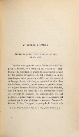 Histoire de la langue française : Ses origines et son développement jusqu' à la fin du XVIe siècle