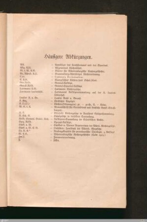 Häufigere Abkürzungen