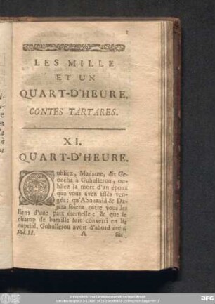 XI. Quart-D'Heure.