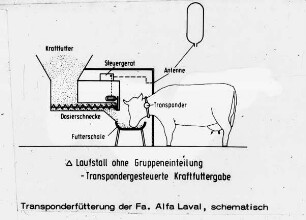 Transponder-Fütterung der Fa. Alfa-Laval, schematisch