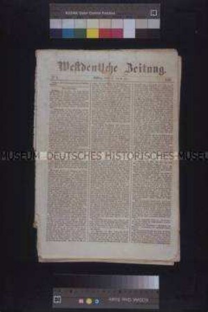 Zeitung: Westdeutsche Zeitung, Nr. 4; Köln, 29. Mai 1849