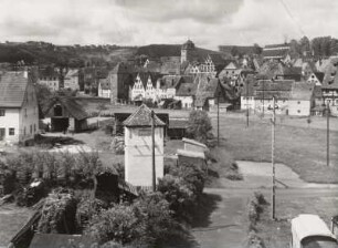 Spalt. Stadtansicht mit Turm der Stadtbefestigung von Südwesten