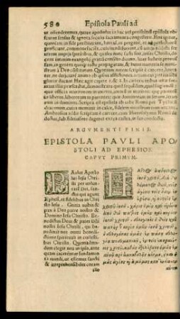 Epistola Pauli Apostoli Ad Ephesios.