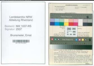 Entnazifizierung Ernst Brunsmeier , geb. 15.08.1903 (Sparkassenrevisor)