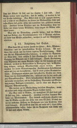 §. 13. Ausziehung des Saftes