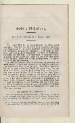 Sechste Abtheilung